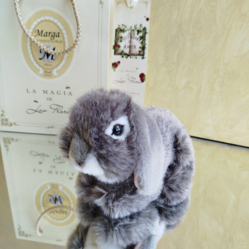 Peluche conejo gris